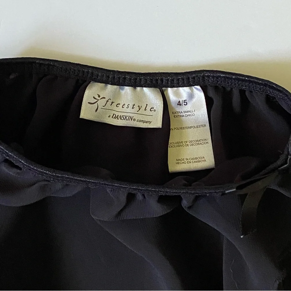 Black Ballet Skirt Size 4 5 XS Danskin Freestyle Elastic Waist EUC Dance Flowy